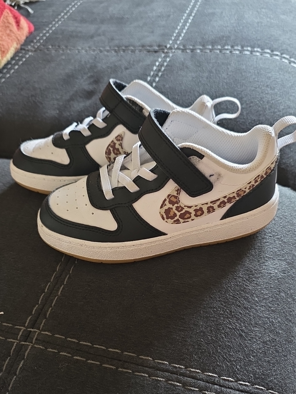 Toddler White, Black, Leopard Nike Burough Sneaker